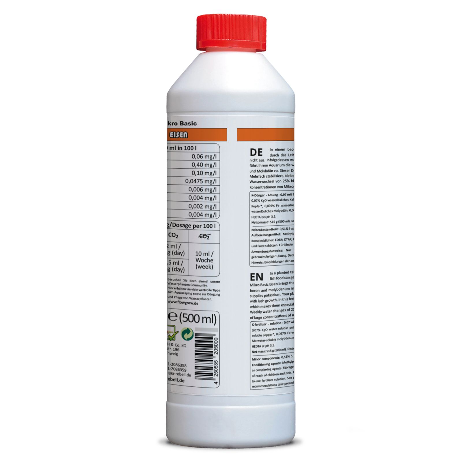 Aqua Rebell - Mikro Basic - Eisen - 500 ml - back view