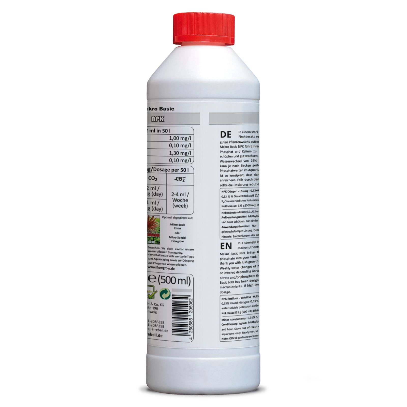 Aqua Rebell - Makro Basic - NPK - 500 ml - back view
