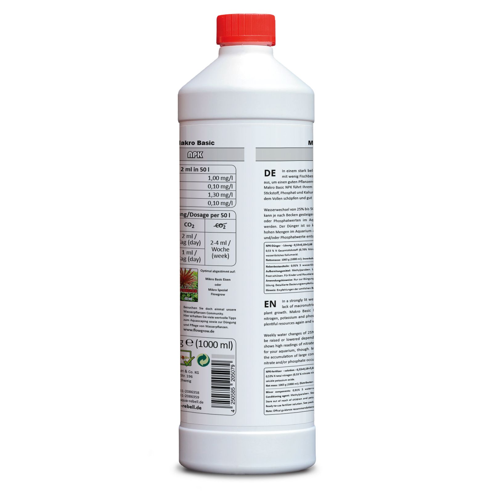 Aqua Rebell - Makro Basic - NPK - 1.000 ml - back view