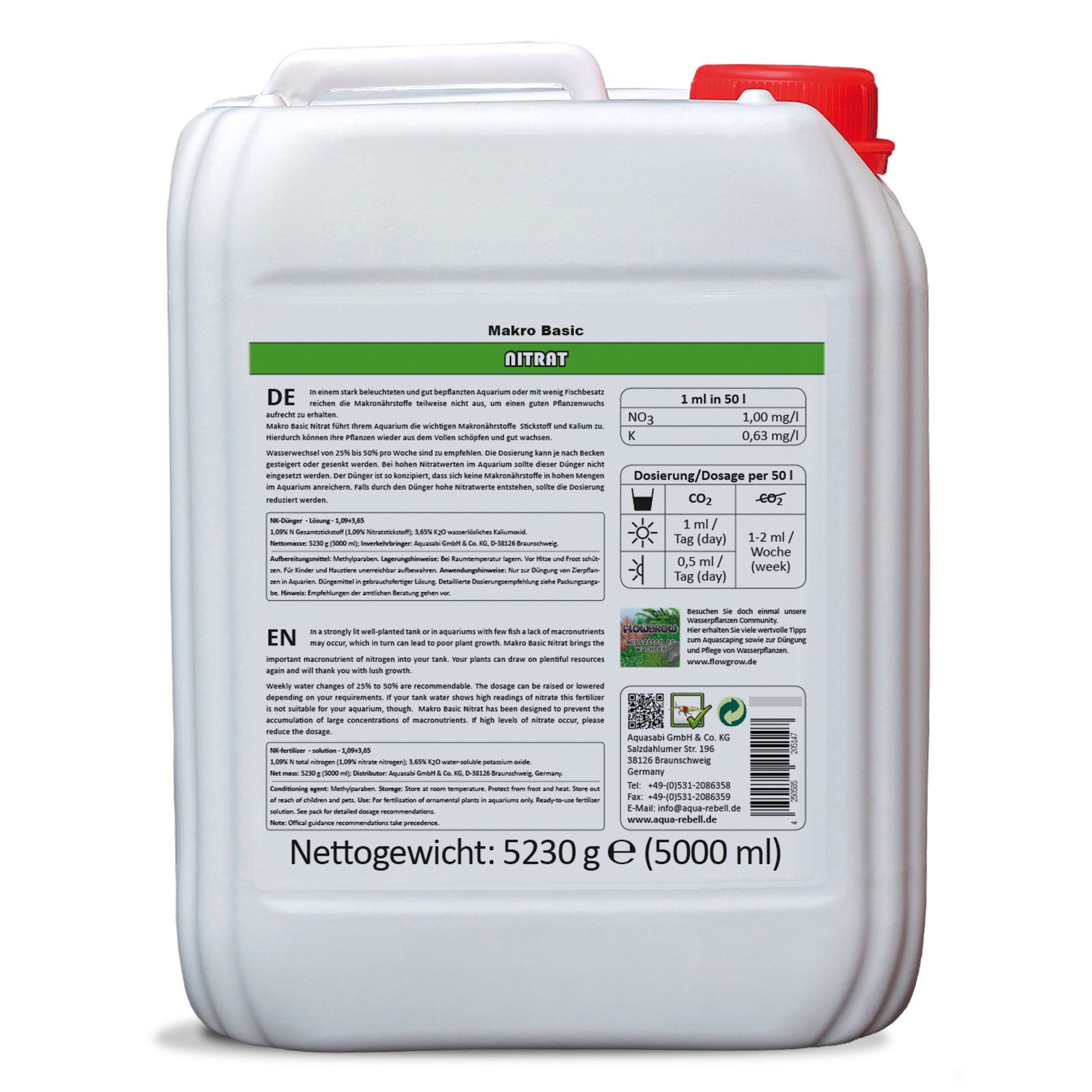 Aqua Rebell - Makro Basic - Nitrat - 5.000 ml - back view