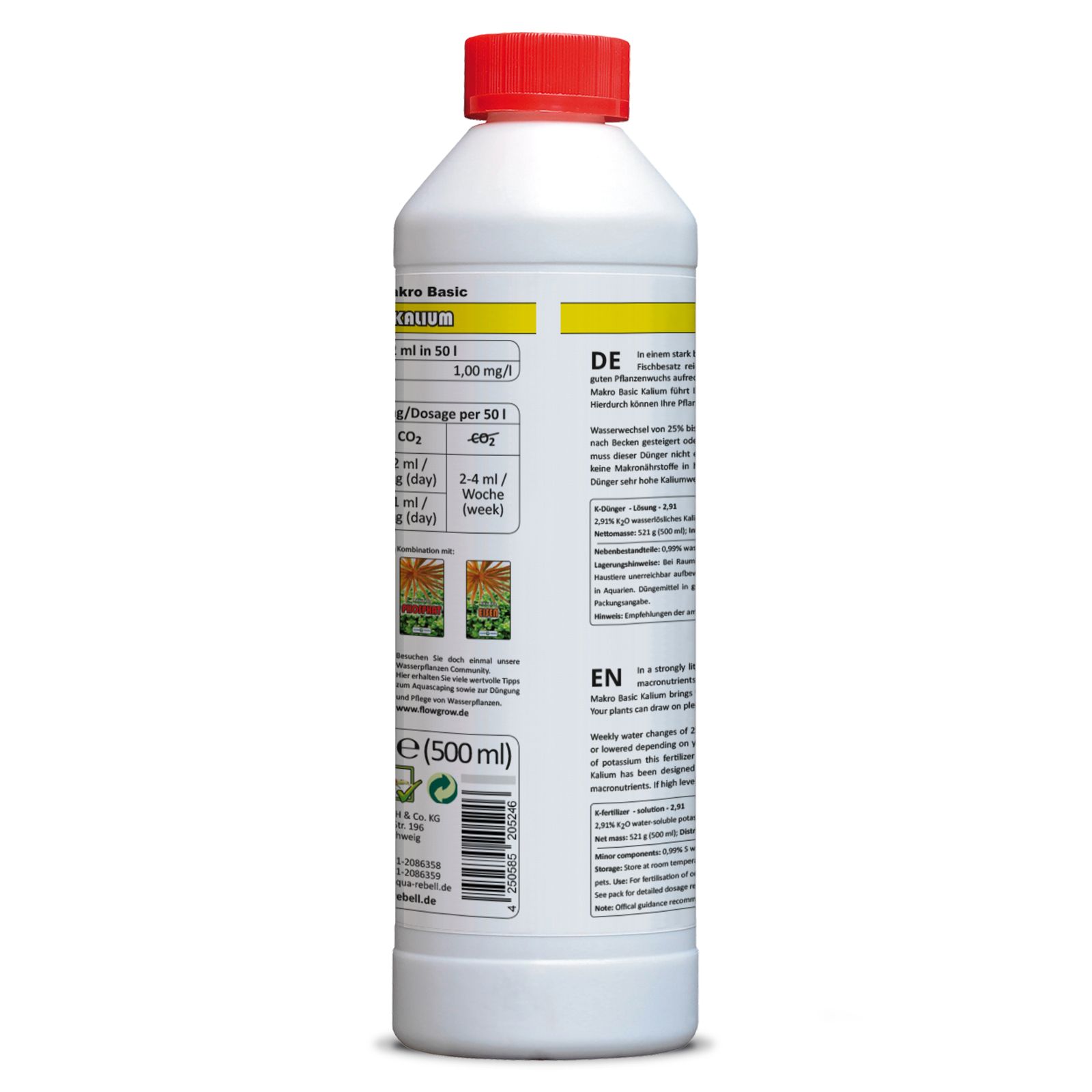 Aqua Rebell - Makro Basic - Kalium - 500 ml - back view