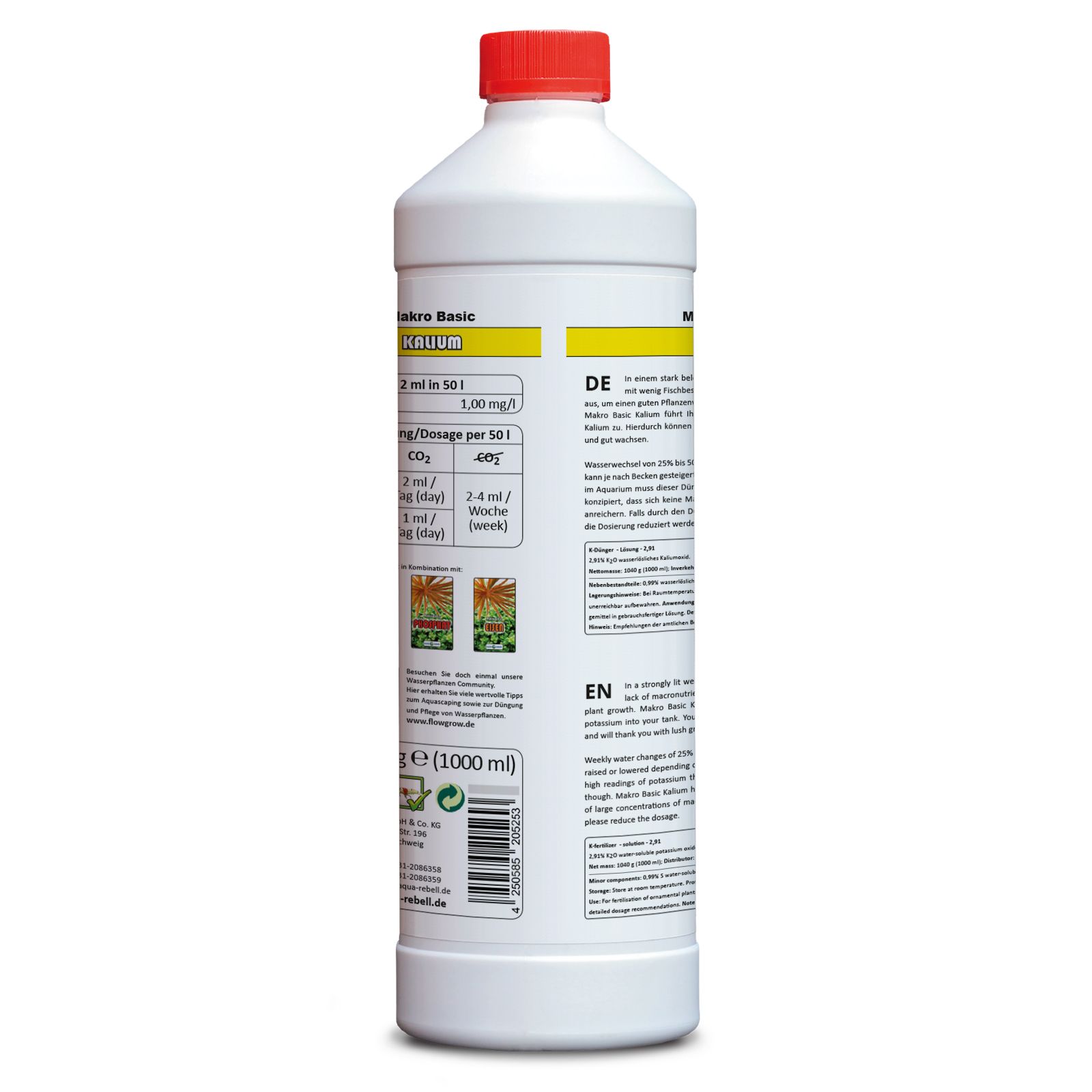 Aqua Rebell - Makro Basic - Kalium - 1.000 ml - back view