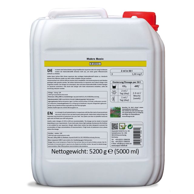 Aqua Rebell - Makro Basic - Kalium - 5.000 ml - back view