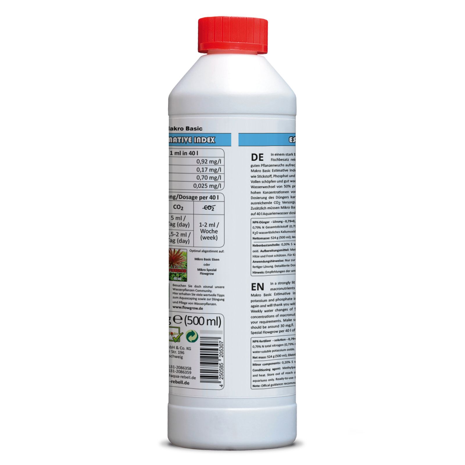 Aqua Rebell - Makro Basic - Estimative Index - 500 ml - back view