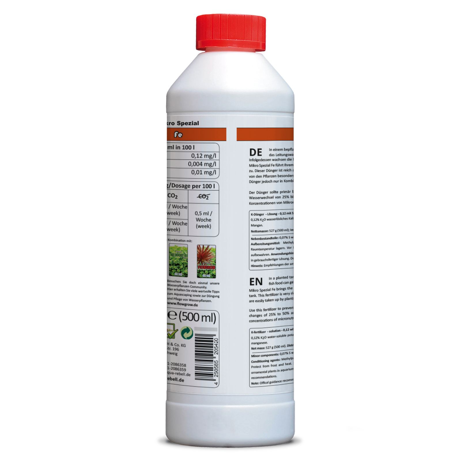 Aqua Rebell - Mikro Spezial - Eisen - 500 ml - back view